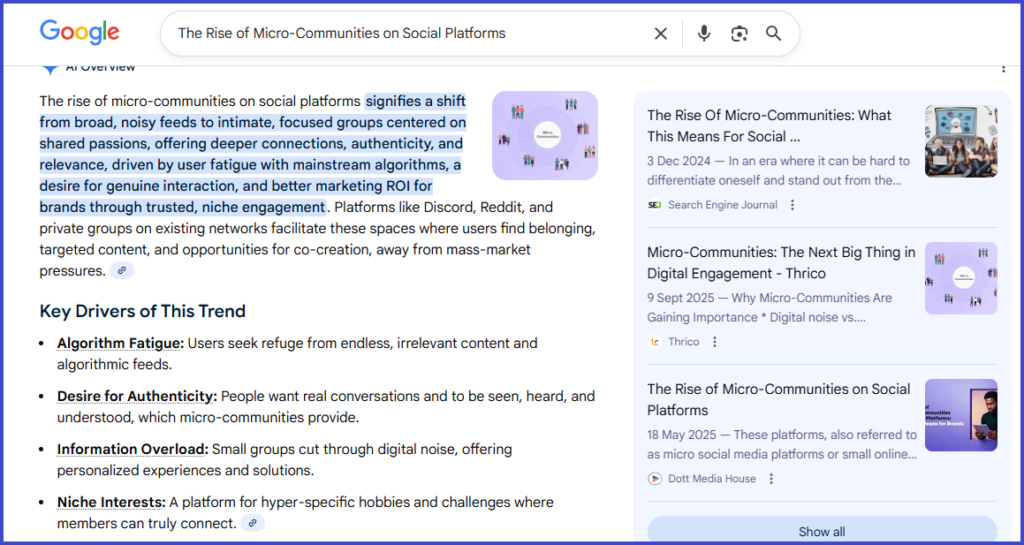 AIO-GEO Suggestions on Google Search Results