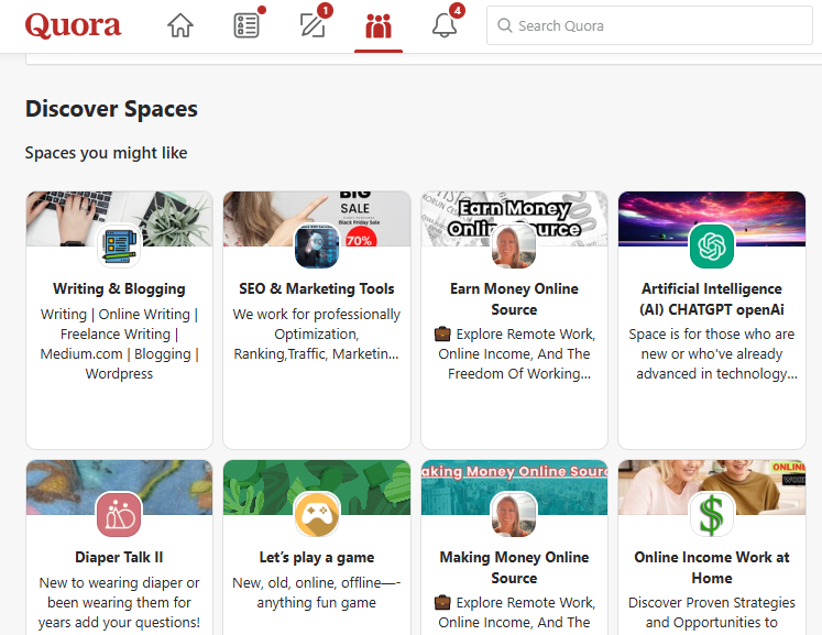 QUORA SPACES