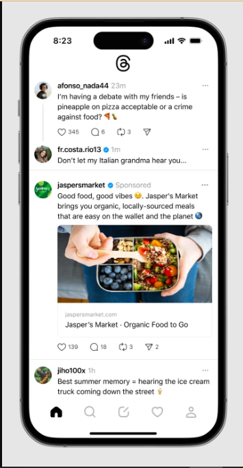 Threads Ads placement