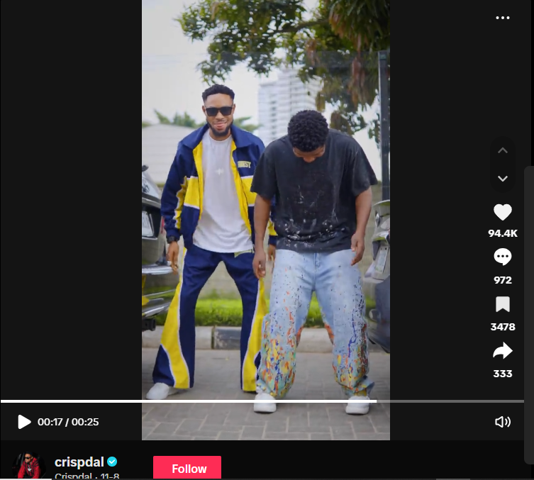 Crispdal dance challenge on TikTok